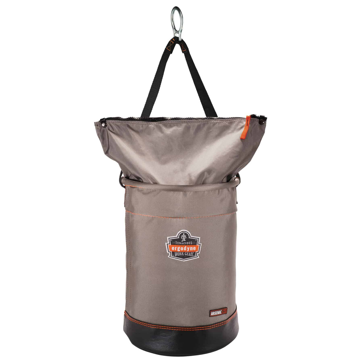 Arsenal 5973 Large Nylon Hoist Bucket Tool Bag - D-Rings, Zipper Top