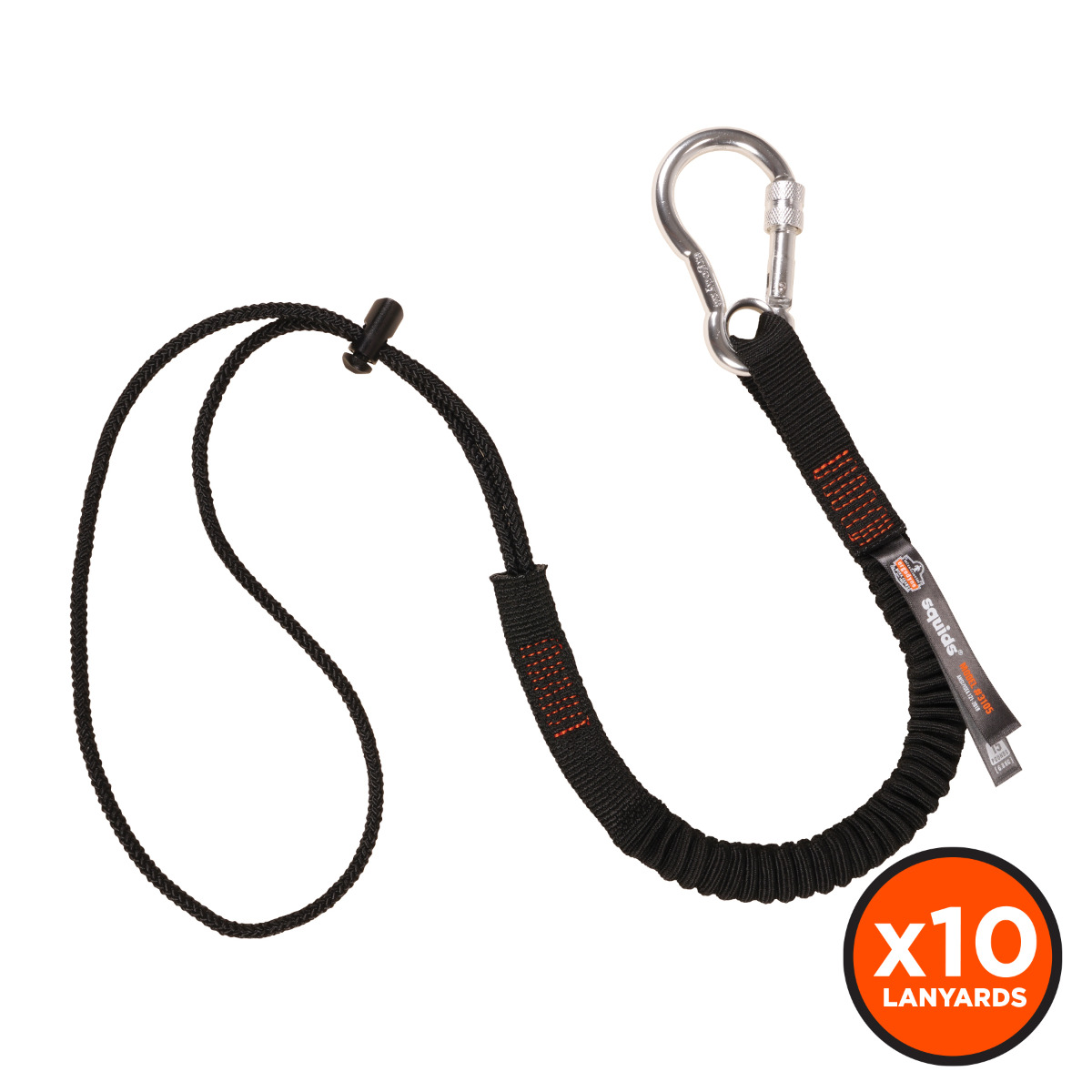 Squids 3105 Tool Lanyard - Carabiner and Cinch Loop - 15lbs