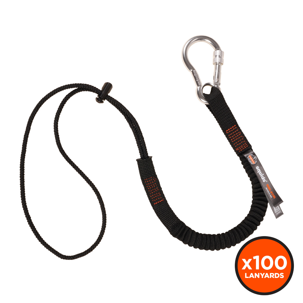 Squids 3105 Tool Lanyard - Carabiner and Cinch Loop - 15lbs