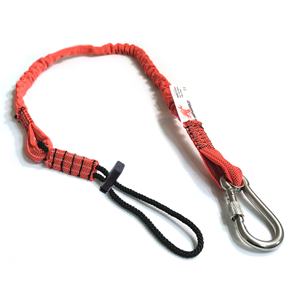 Bungee Style Tether, 10lb ANSI 121, 34-56", Screw-Gate & Cord, Single