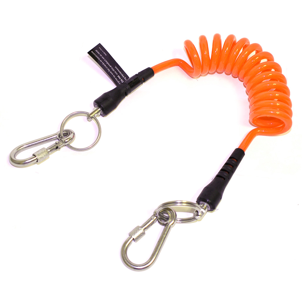 Coil Tool Tethers, 10lb, 20-72", Dual Screw-Gate, 10-Pack