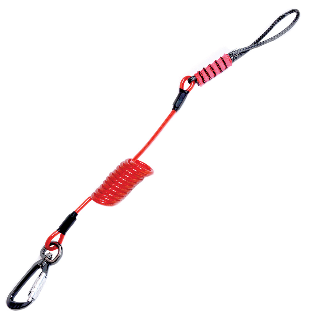 Coil Tool Tethers, 3lb ANSI 121, 23-50", 2 Action Swivel & 7.5" Leg, 10-Pack