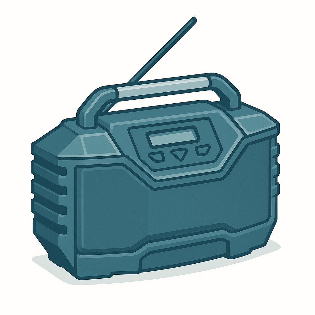 Cordless Jobsite Radio – Small, Up to 15-inch