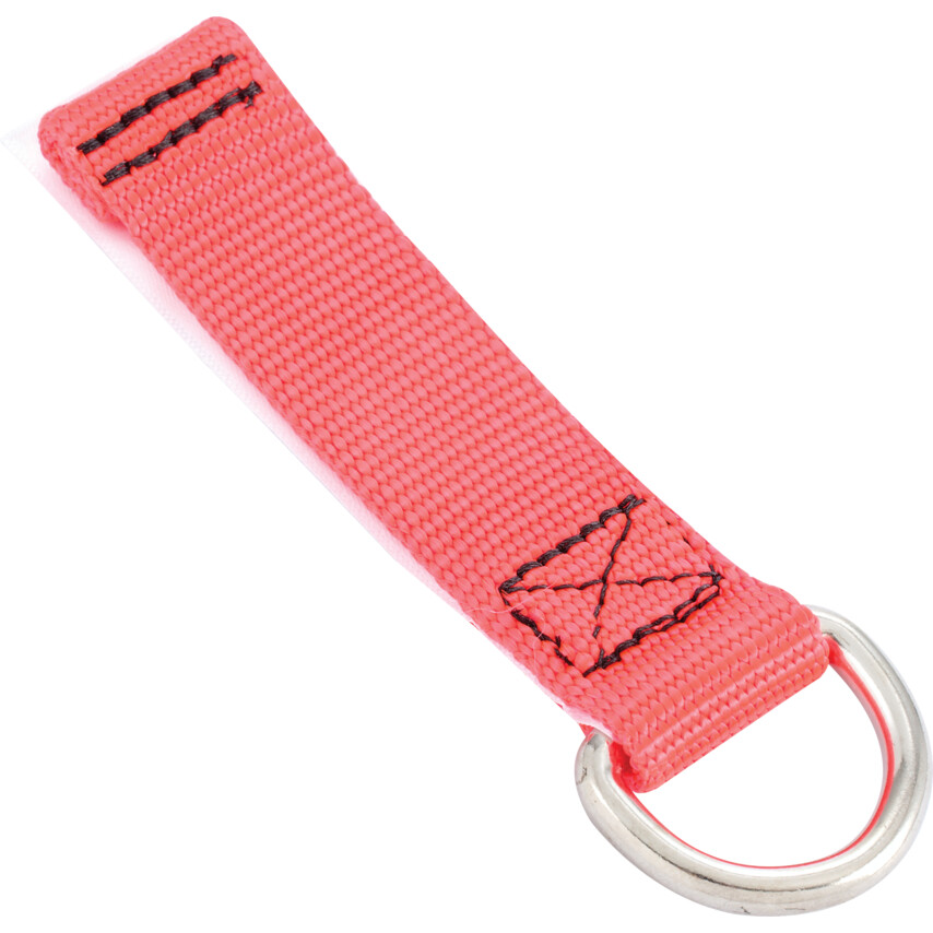 D-Ring Webbing, 1" Heavy Duty Webbing (Orange) w/ Steel D-Ring Attachment