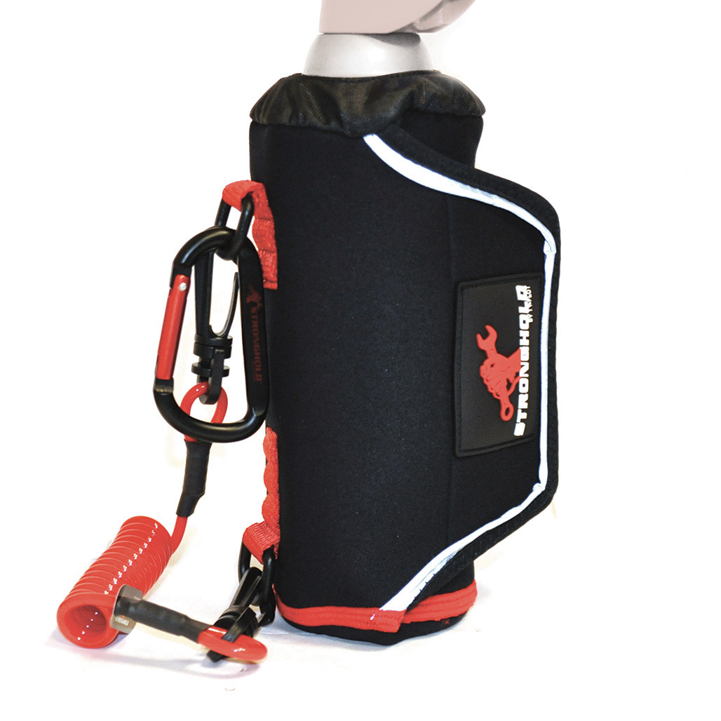 Bottle and Can Pouches, Large Bottle/Can Holder with carabiner & Coil Lanyard