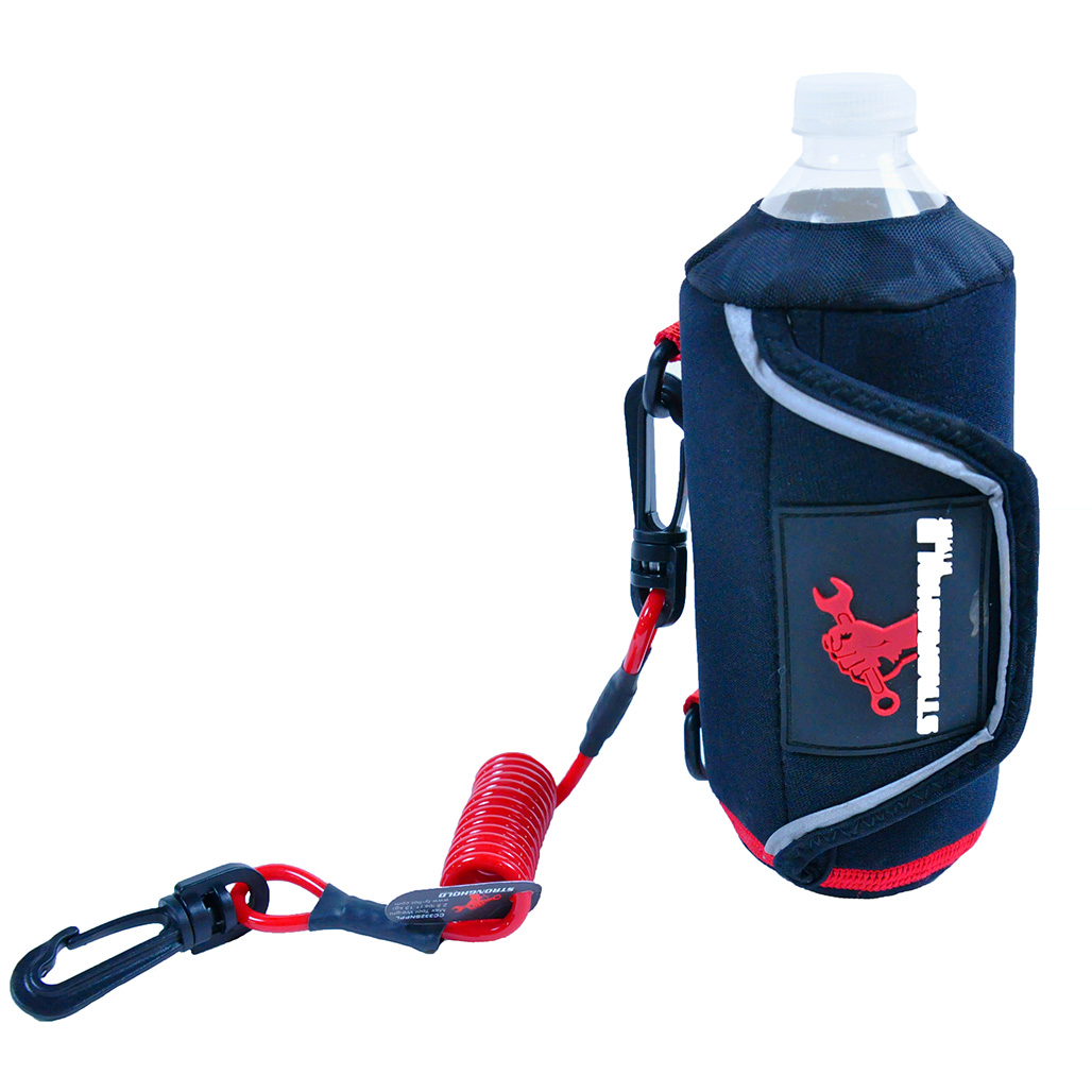 Bottle and Can Pouches, Small Bottle/Can Holder with carabiner & Coil Lanyard