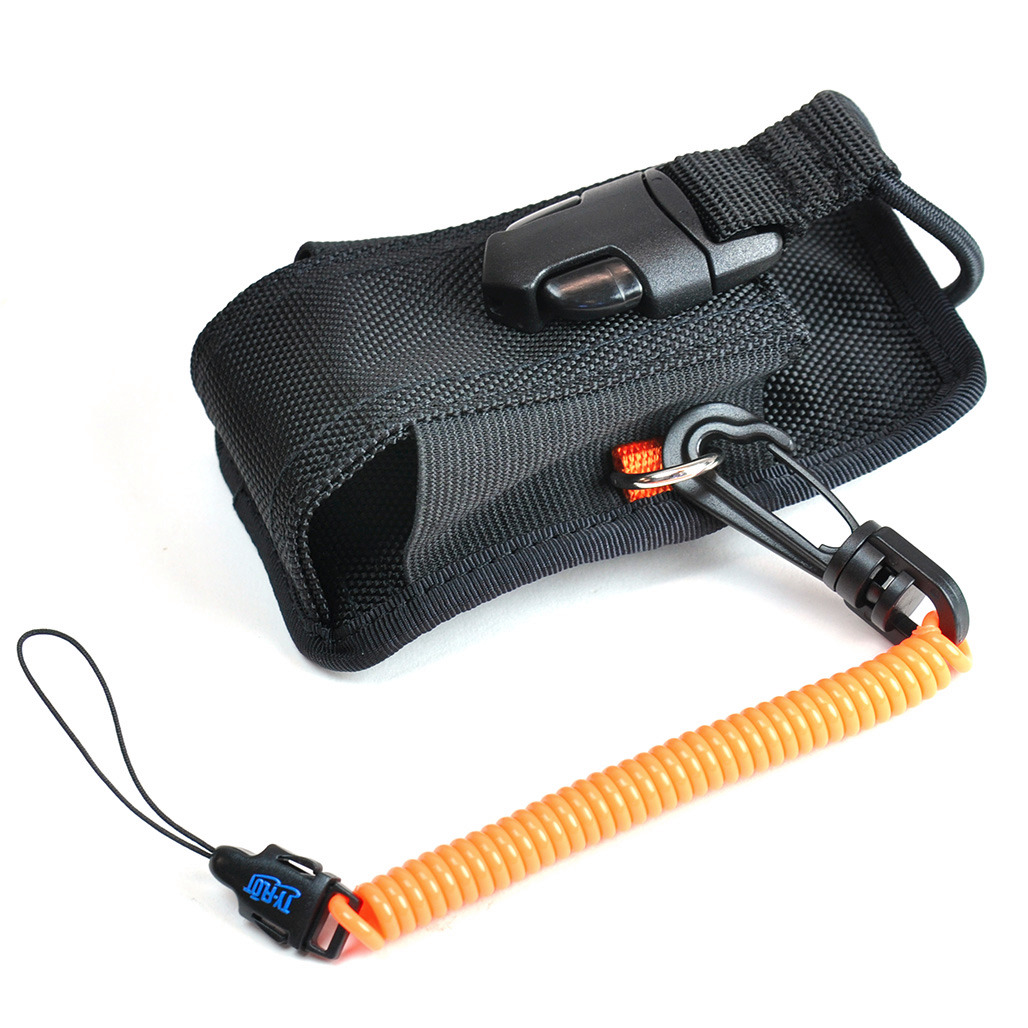 Retractable Radio Pouch, Retractable Coil Radio Pouch with Tether Loops