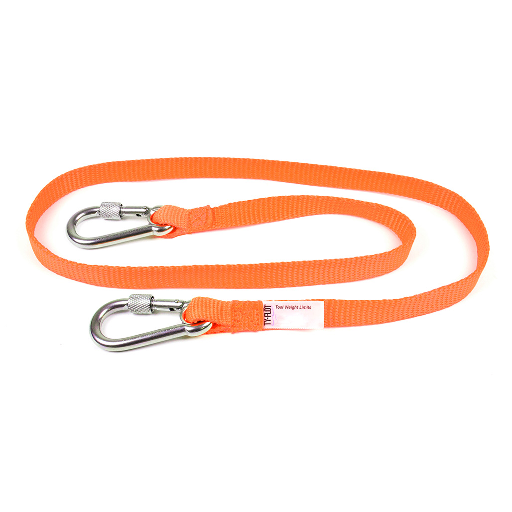 High Strength Tethers, Stainless Steel Screw-Gate, Standard Webbing, 10/pkg.