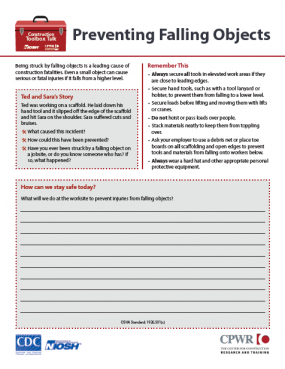 Construction Toolbox Talk: Preventing Falling Objects